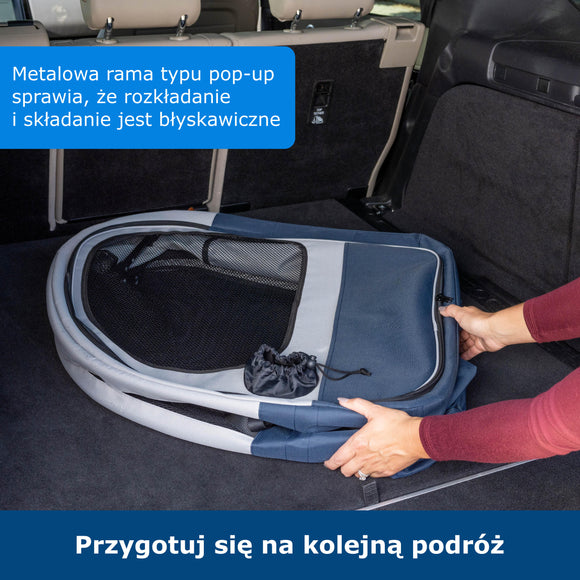 PetSafe Happy Ride Collapsible Travel Carrier – Large Car Seat, Lightweight Design, Up to 27kg