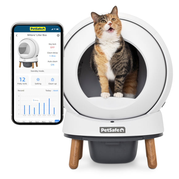 PetSafe SmartSpin Self-Cleaning Litter Box – Wi-Fi Enabled, Smartphone Controlled, Hassle-Free Maintenance