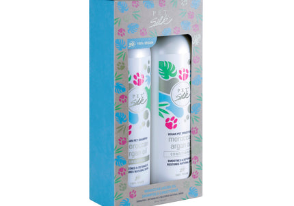 Pet Silk Vegan Moroccan Argan Oil Shampoo and Conditioner Set – Concentrated 1:16, 2x473ml Bottles