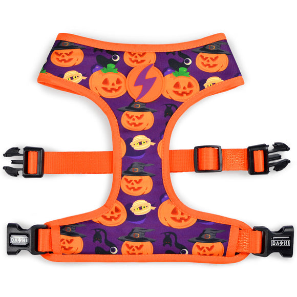 Dashi Pumpkin Neo Mesh Harness – Pressure-Free Double-Sided Mesh, Halloween Pumpkin Pattern, XL