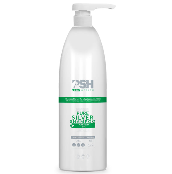 PSH Pure Silver Shampoo – Dermatological Formula with Silver, 1L, Gentle Cleansing and Shine