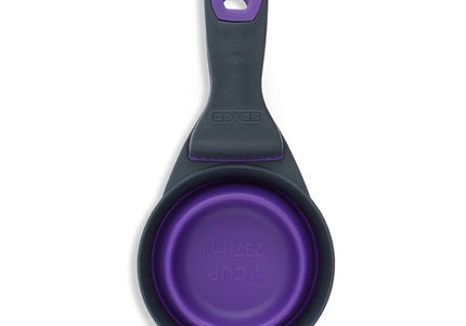 Dexas Collapsible KlipScoop 3in1 Medium 237ml – Foldable Food Scoop with Bag Clip, Purple