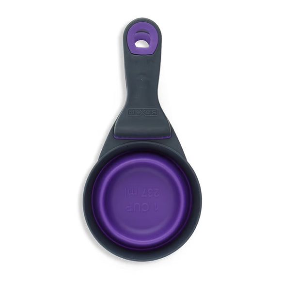 Dexas Collapsible KlipScoop 3in1 Medium 237ml – Foldable Food Scoop with Bag Clip, Purple