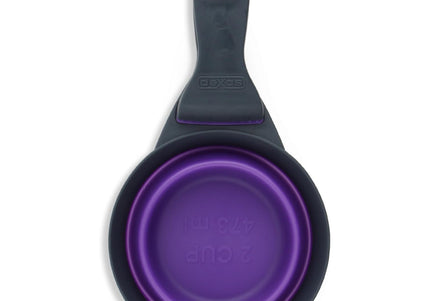 Dexas Collapsible KlipScoop 3in1 Large 473ml – Foldable Food Scoop with Bag Clip, Purple