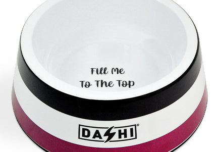 Dashi Stripes Purple & Black Melamine Bowl – Large, Durable, Stylish Pet Feeding Dish