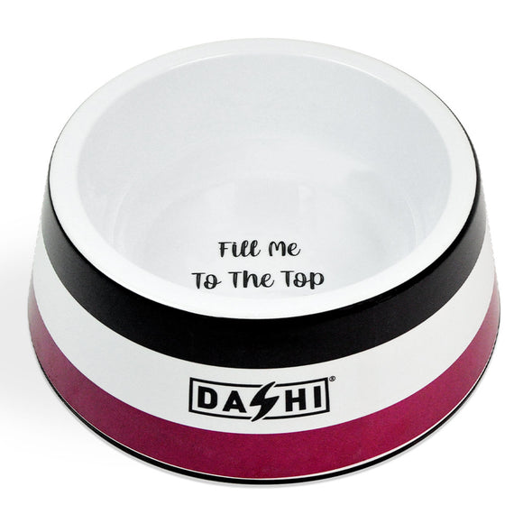 Dashi Stripes Purple & Black Melamine Bowl – Large, Durable, Stylish Pet Feeding Dish
