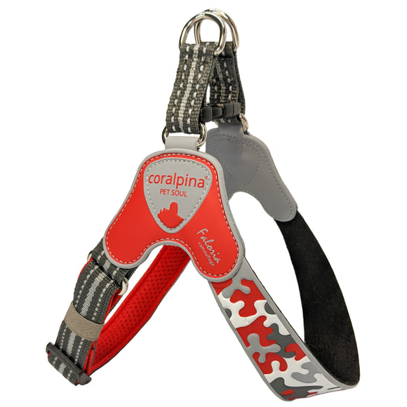 Coralpina Faloria Adjustable Camouflage Harness Red – Comfortable, Durable, Size 6, Stylish Design