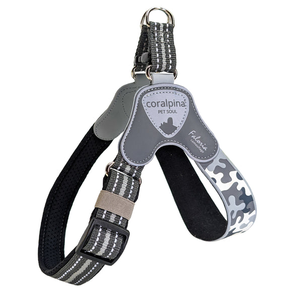 Coralpina Faloria Adjustable Camouflage Harness Black – Lightweight, Secure Fit, Durable Design for Small and Medium Breeds