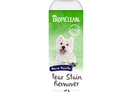 Tropiclean Tear Stain Remover Warm Vanilla 236ml – Gentle Cleansing Milk Eliminates Coat Discoloration