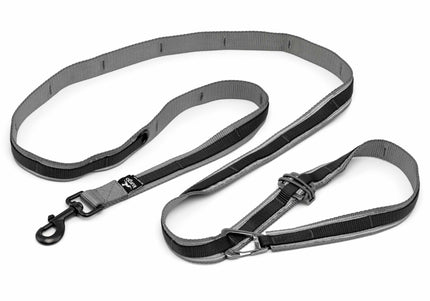 Kurgo Quantum 2.0 Leash – Versatile 6-in-1 Reversible Design, Adjustable Black Nylon