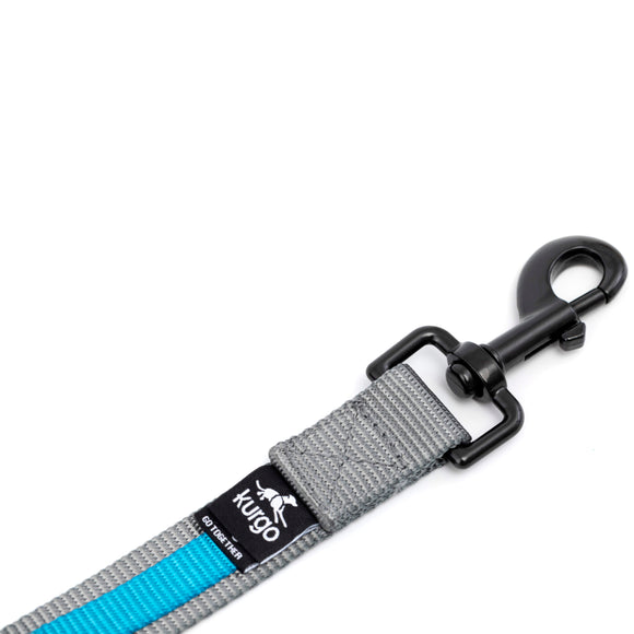 Kurgo Quantum 2.0 Leash – Versatile 6-in-1 Reversible Design, Adjustable Black Nylon