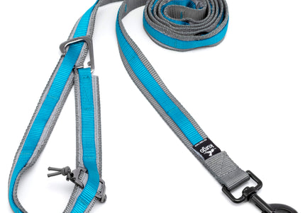 Kurgo Quantum 2.0 Leash – Versatile 6-in-1 Reversible Design, Adjustable Black Nylon