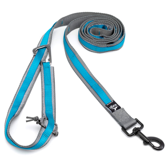 Kurgo Quantum 2.0 Leash – Versatile 6-in-1 Reversible Design, Adjustable Black Nylon