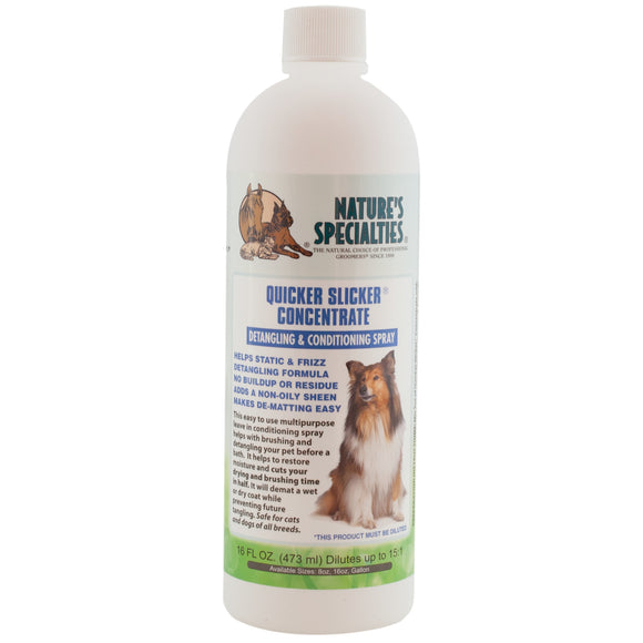 Nature's Specialties Quicker Slicker Concentrate – Conditioning Detangler, 1:15 Formula, 473ml Bottle