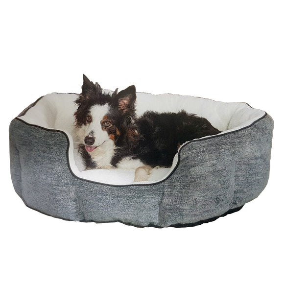 MidWest QT Deluxe Tulip Nesting Evergreen High Sided Dog Bed, Gray, Medium – Plush Supportive Comfort