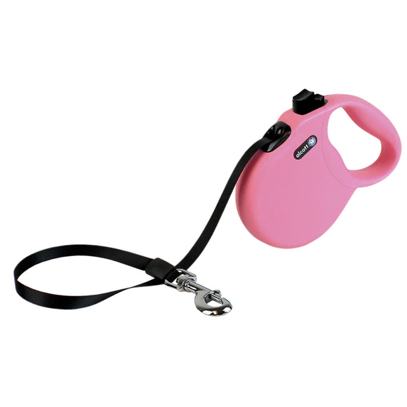 Alcott Wanderer Retractable Leash 5m Pink – Medium, Durable Tangle-Free Design