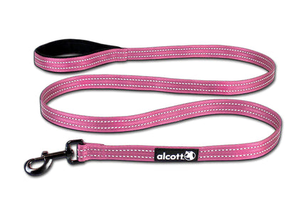 Alcott Adventure Leash 180cm Pink – Reflective Webbing, Large Size, Durable Design
