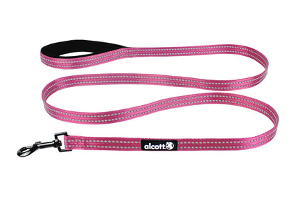 Alcott Adventure Leash 180cm Pink – Reflective Webbing, Large Size, Durable Design