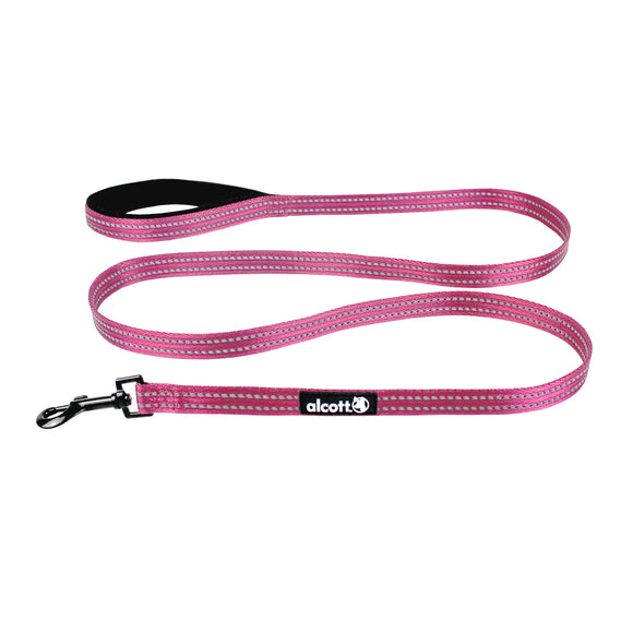 Alcott Adventure Leash 180cm Pink – Reflective Webbing, Large Size, Durable Design