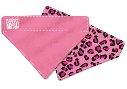 Max&Molly Reversible Bandana Leopard Pink – Double-Sided Large Scarf, Soft Fabric