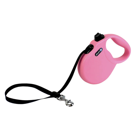 Alcott Wanderer Retractable Leash 5m Pink – Medium, Durable Tangle-Free Design