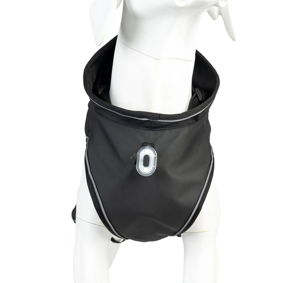 Max&Molly Matrix 2.0 Dog Raincoat – Black Waterproof Jacket, XXS, Lightweight Design