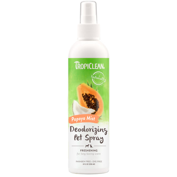 Tropiclean Papaya Mist Deodorizing Spray 236ml – Refreshing Scented Formula, Fur Odor Control