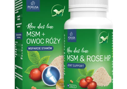 Pokusa RawDietLine MSM & Rose Hip Tablets – Biogenic Sulfur and Rosehip, 120 Count, Supports Joint Health