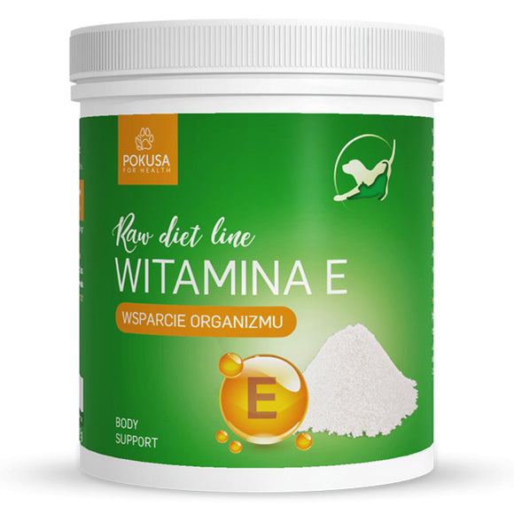 Pokusa Raw Diet Line Vitamin E Powder 300g – Antioxidant Supplement, Easy-Mix Formula