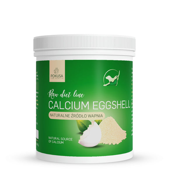 Pokusa RawDietLine Calcium Eggshell Supplement – Natural Chicken Shell Powder, Supports Strong Bones and Teeth, 500g