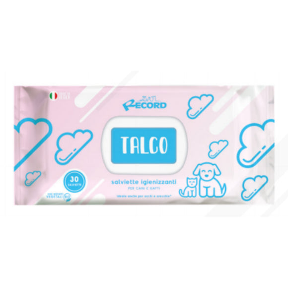 Record Salviette Talco Universal Grooming Wipes – Talc Scented, Multi-Area Cleaning, 80 Pack