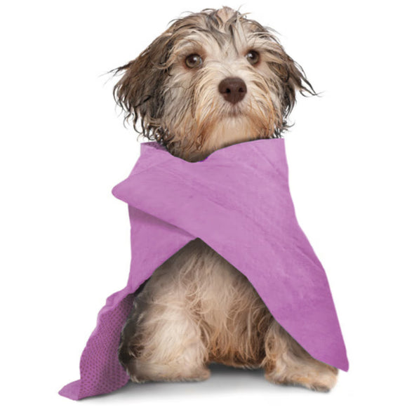 Record Dry Dog Towel 66x43cm – Ultra-Absorbent Microfiber, Quick-Dry, Purple