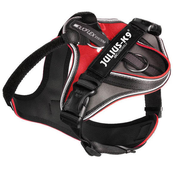Julius K9 ICD Longwalk Harness Red XS – Ergonomic Trekking Design with Shock Absorbing Straps