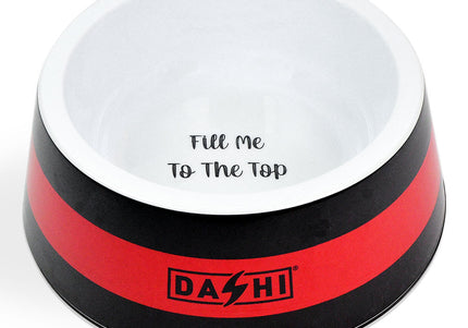Dashi Stripes Red & Black Melamine Bowl – Large, Durable, Easy-Clean Pet Feeding Dish