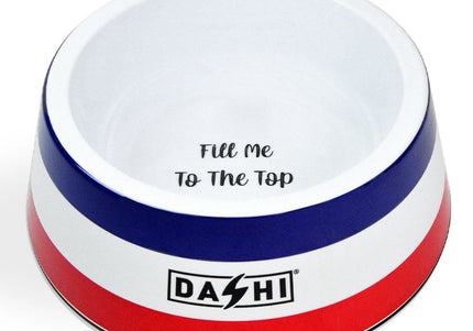 Dashi Stripes Red & Blue Melamine Bowl – Small, Durable, Easy-Clean Pet Feeding Dish