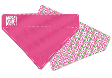 Max&Molly Reversible Bandana Retro Pink – Double-Sided Dog Scarf, Large Size