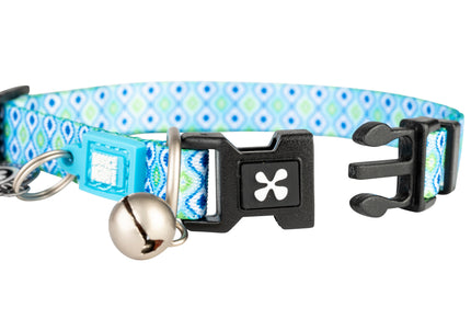 Max&Molly GOTCHA! Smart ID Cat Collar Retro Blue – Colorful Adjustable Collar with Smart Tag