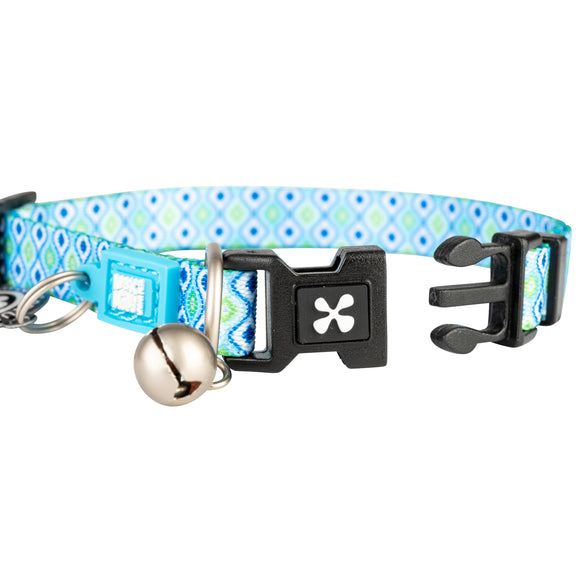 Max&Molly GOTCHA! Smart ID Cat Collar Retro Blue – Colorful Adjustable Collar with Smart Tag