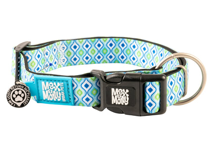 Max&Molly GOTCHA! Smart ID Retro Blue Collar – Large, Durable Adjustable Collar with Smart Tag