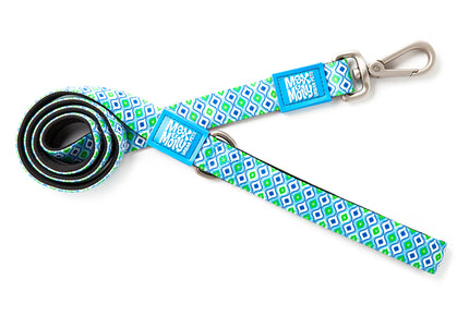 Max&Molly Retro Blue Short Leash – Colorful 120cm City Lead with Retro Pattern, Large Size