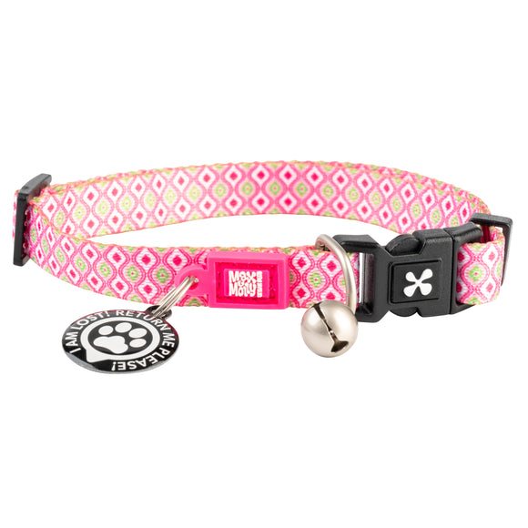 Max&Molly GOTCHA! Smart ID Cat Collar Retro Pink – Colorful Adjustable Collar with Smart Tag Technology