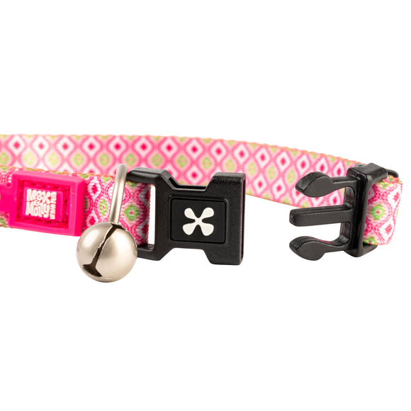 Max&Molly GOTCHA! Smart ID Cat Collar Retro Pink – Colorful Adjustable Collar with Smart Tag Technology