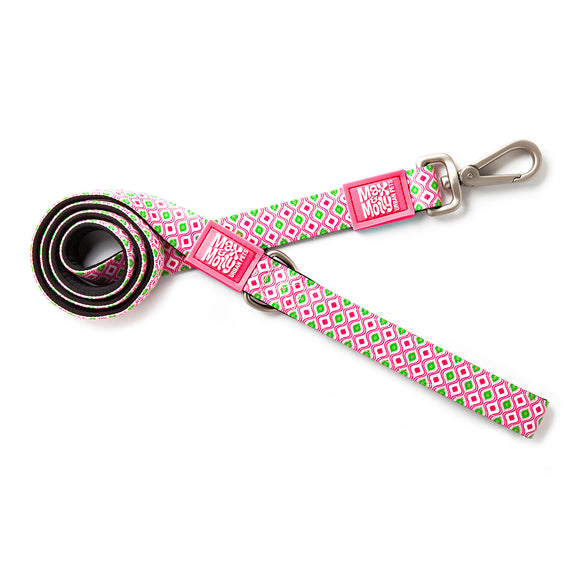 Max&Molly Retro Pink Short Leash – Colorful 120cm City Lead with Durable Retro Pattern