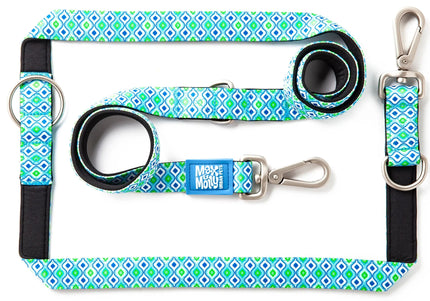 Max&Molly Multi-Leash Retro Blue – Adjustable 200cm Dog Leash with Unique Pattern, Size S