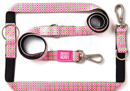 Max&Molly Multi-Leash Retro Pink – Adjustable 200cm Dog Leash with Unique Pattern, Large Size