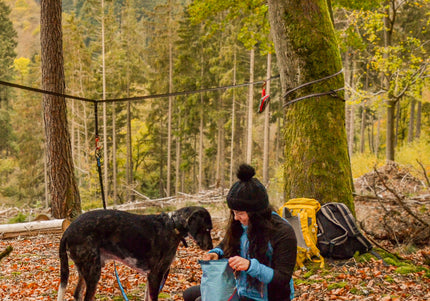 Kurgo Ridgeline Tie-Out 9m – Flexible Dog Zipline, Durable Camping Rope, Tree-to-Tree Setup