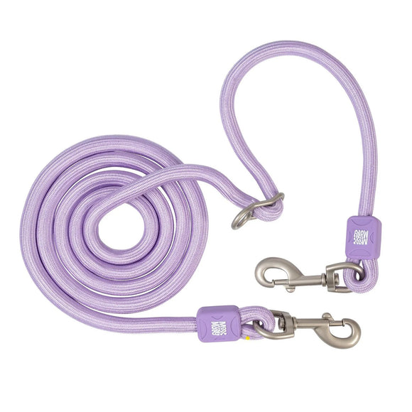 Max&Molly Matrix 2.0 Rope Leash 200cm Lavender – Adjustable, Durable Purple Lead, Small Size