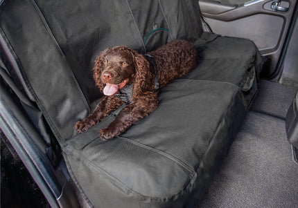 Kurgo Rover Bench Seat Cover Black – Waterproof Quilted Car Protector, Durable and Easy-Clean Design
