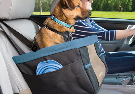 Kurgo Rover Booster Seat – Elevated Travel Car Seat with Secure Harness Attachment