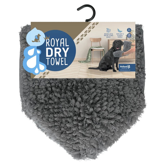 Royal Dry Microfiber Grooming Towel 35x81cm – Absorbent Design with Hand Pockets